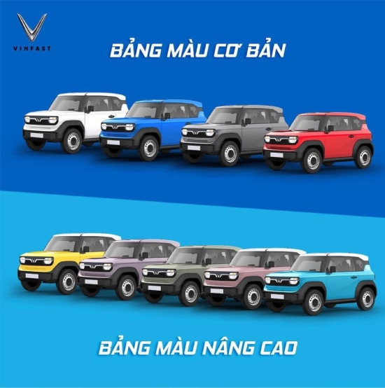 màu xe ô tô điện vf3