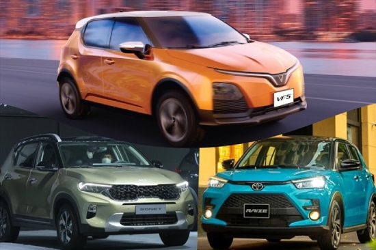 so sánh vinfast vf5 với kia sonet và toyota raize