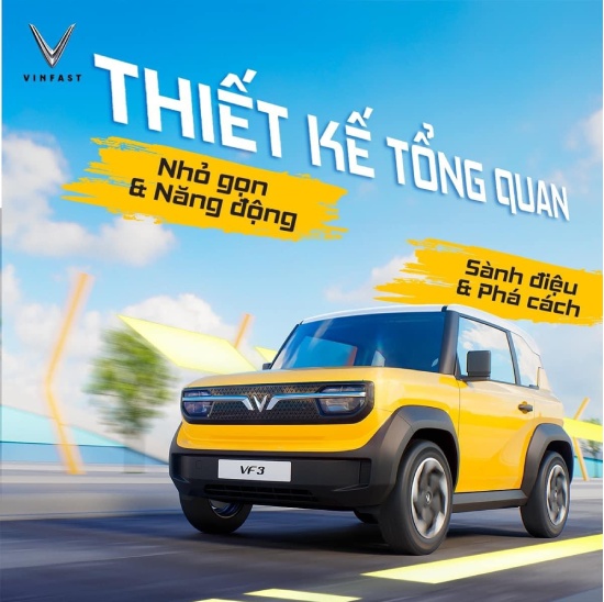 thiết kế tổng quan ô tô điện vf3