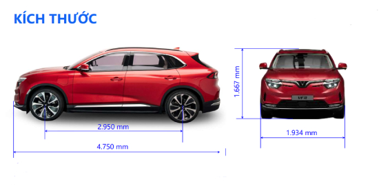 thông số kích thước VinFast VF8
